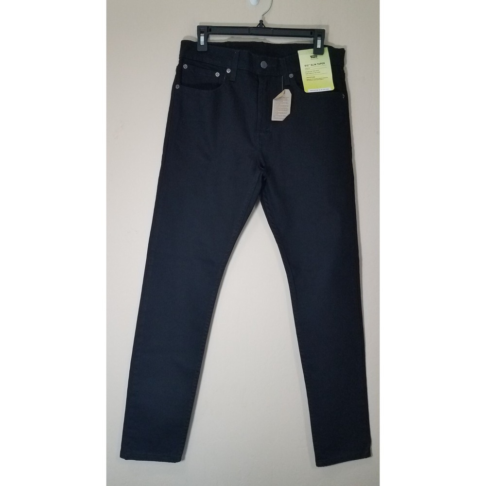 Levi's 512 Slim Taper Flex Jeans Men W31 L32‎ Black Denim Pants NEW